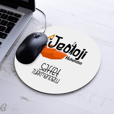 İsimli Jeoloji Mühendisi Temalı Yuvarlak Mousepad - 1