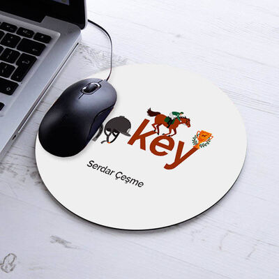 İsimli Jokeylere Özel Yuvarlak Mousepad - 1