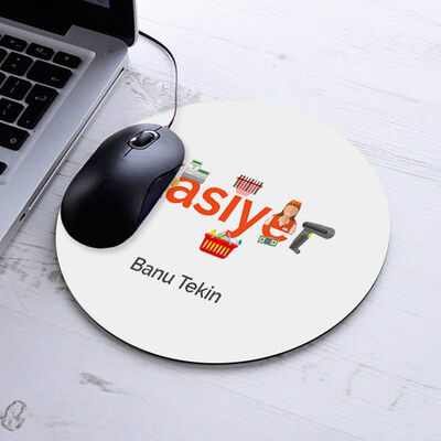 İsimli Kasiyerlere Özel Yuvarlak Mousepad - 1