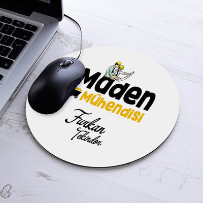 İsimli Maden Mühendisi Temalı Yuvarlak Mousepad - 1