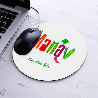 İsimli Manav Temalı Yuvarlak Mousepad - 1