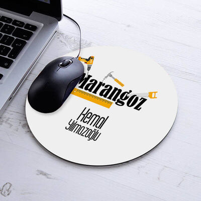 İsimli Marangoz Temalı Yuvarlak Mousepad - 1