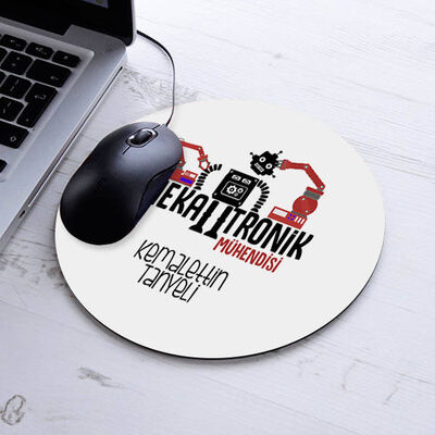İsimli Mekatronik Mühendisi Temalı Yuvarlak Mousepad - 1
