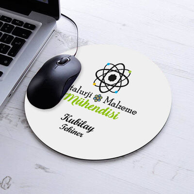 İsimli Metalurji Mühendisi Temalı Yuvarlak Mousepad - 1