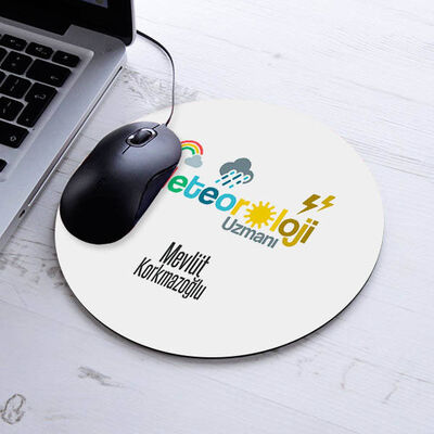 İsimli Meteoroloji Uzmanı Temalı Yuvarlak Mousepad - 1