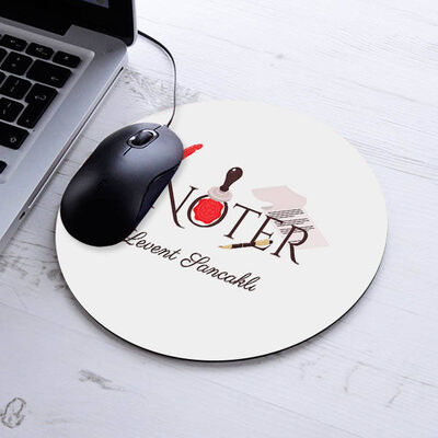 İsimli Noterlere Özel Yuvarlak Mousepad - 1