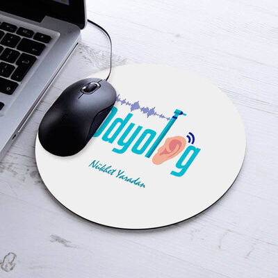 İsimli Odyolog Temalı Yuvarlak Mousepad - 1