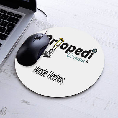 İsimli Ortopedi Uzmanı Temalı Yuvarlak Mousepad - 1