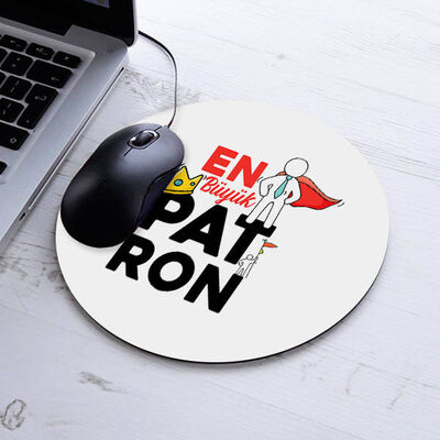 İsimli Patronlara Özel Yuvarlak Mousepad - 1