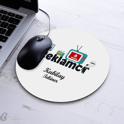 İsimli Reklamcı Temalı Yuvarlak Mousepad - 1