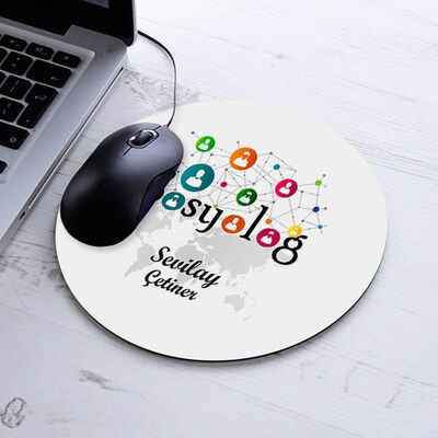 İsimli Sosyolog Temalı Yuvarlak Mousepad - 1