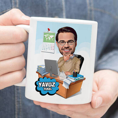 İşkolik Karikatürlü Kupa Bardak - 1