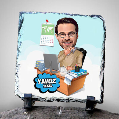 İşkolik Karikatürlü Taş Baskı - 1
