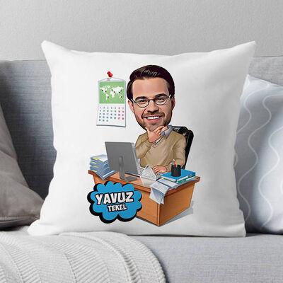 İşkolik Karikatürlü Yastık - 1