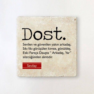İsme Özel Dost Bardak Altlığı - 1