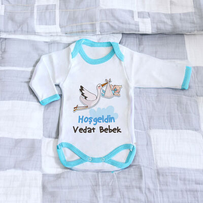 İsme Özel Hoş geldin Erkek Bebek Zıbını - 1