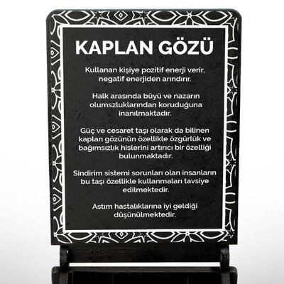 İsme Özel Kutulu Çubuk Kaplan Gözü Taşı Kolye - 2
