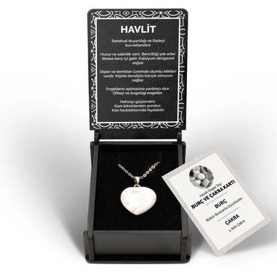 İsme Özel Kutulu Havlit Taşı Kalp Kolye - 1