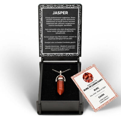 İsme Özel Kutulu Jasper Taşı Çubuk Kolye - 1