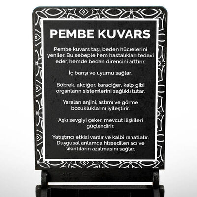 İsme Özel Kutulu Kuvars Taşı Pembe Kalp Kolye - 2