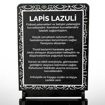 İsme Özel Kutulu Lapis Lazuli Taşı Ağaç Kolye - 2