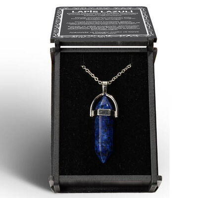 İsme Özel Kutulu Lapis Lazuli Taşı Çubuk Kolye - 4