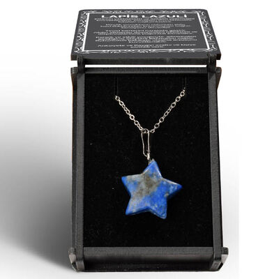 İsme Özel Kutulu Lapis Lazuli Taşı Yıldız Kolye - 4