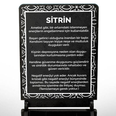 İsme Özel Kutulu Sitrin Taşı Kolye - 2