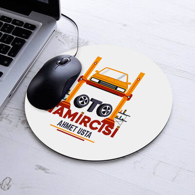 İsme Özel Oto Tamircisi Yuvarlak Mousepad - 1