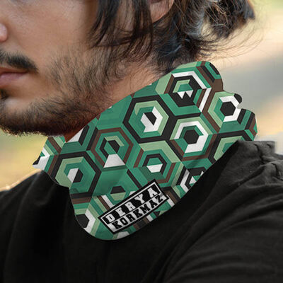 İsme Özel Petek Tasarımlı Boyunluk Bandana - 1