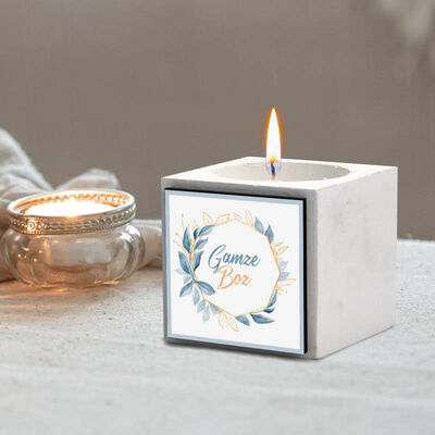 İsme Özel Tasarım Beton Mum - 1
