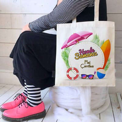 İsme Özel Tatil Temalı Plaj Çantası - 1