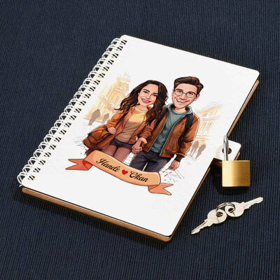 İstiklal Caddesi ve Aşkımız Karikatürlü Kilitli Defter - 1