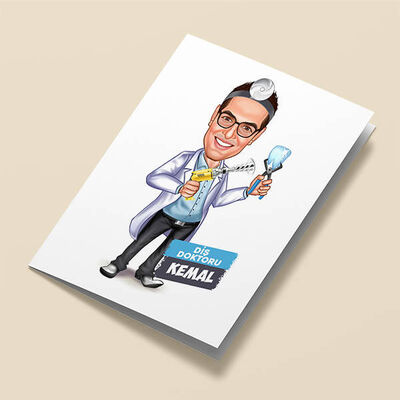 İyi Diş Doktoru Karikatürlü Tebrik Kartı - 1