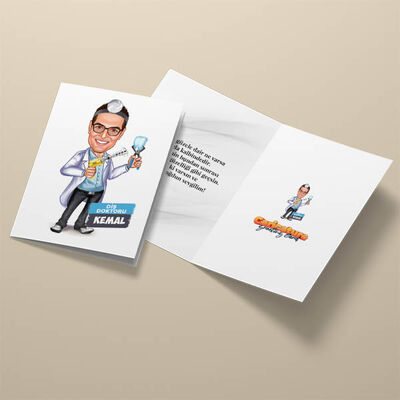 İyi Diş Doktoru Karikatürlü Tebrik Kartı - 3