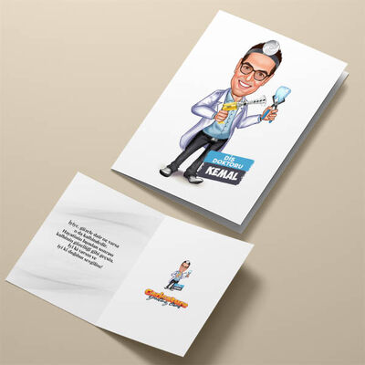 İyi Diş Doktoru Karikatürlü Tebrik Kartı - 4