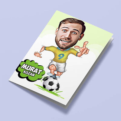 İyi Futbolcu Karikatürlü Tebrik Kartı - 1