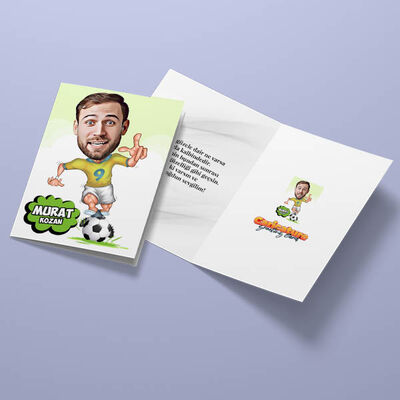 İyi Futbolcu Karikatürlü Tebrik Kartı - 3