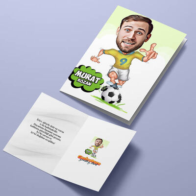 İyi Futbolcu Karikatürlü Tebrik Kartı - 4