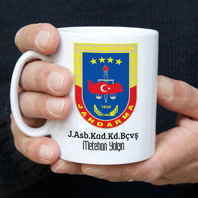 Jandarma Armalı İsme Özel Kupa Bardak - 1