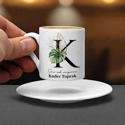 K Harfli Kişiye Özel Kahve Fincanı - 1