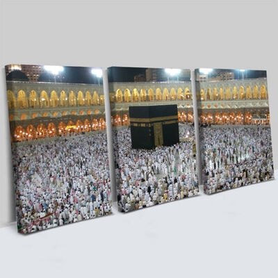 Kabe Tasarımlı 3 Parça Kanvas Tablo - 1