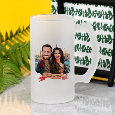 Kadim İstanbul ve Aşkımız Karikatürlü Bira Bardağı - 3