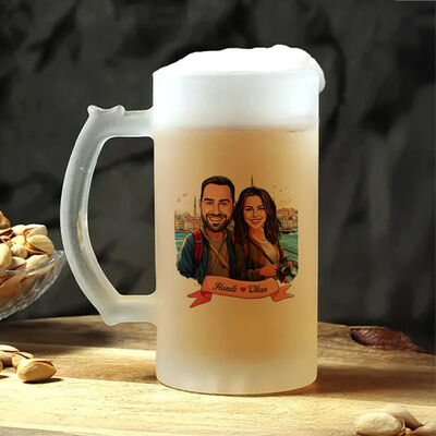 Kadim İstanbul ve Aşkımız Karikatürlü Bira Bardağı - 2