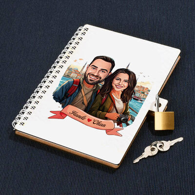 Kadim İstanbul ve Aşkımız Karikatürlü Kilitli Defter - 1