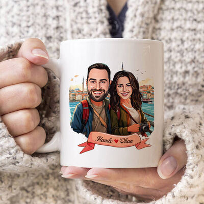 Kadim İstanbul ve Aşkımız Karikatürlü Kupa Bardak - 1