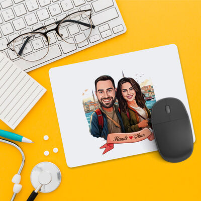 Kadim İstanbul ve Aşkımız Karikatürlü Mousepad - 1