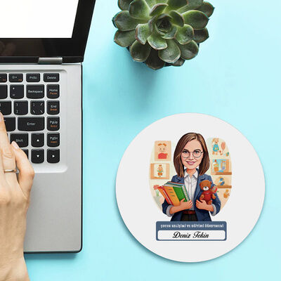 Kadın Çocuk Gelişimi Öğretmeni Temalı Karikatürlü Mousepad - 1