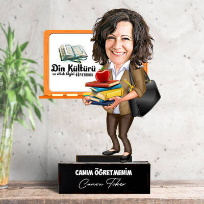 Kadın Din Öğretmenlerine Hediye Karikatürlü Biblo - 1