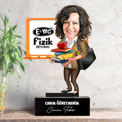 Kadın Fizik Öğretmenlerine Özel Karikatürlü Biblo - 1